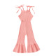 12M-5Y Toddler Girls Ribbed Sling Solid Color Flare Jumpsuits  Girls Clothes  