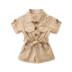 12M-5Y Toddler Girls Solid Color Cargo Romper  Girls Fashion Clothes  