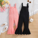 2-7Y Toddler Girls Solid Suspender Flared Pants  Girls Fashion Clothes  