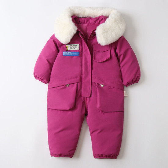 12M-4Y Winter Toddelr Fur Collar Ski Jumpsuit  Toddler Boutique Clothing  