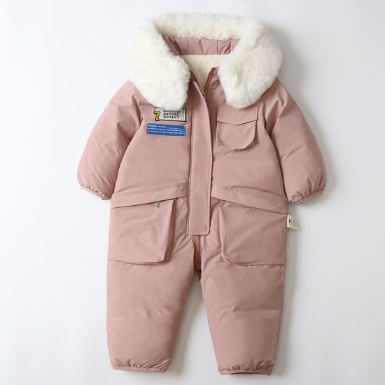 12M-4Y Winter Toddelr Fur Collar Ski Jumpsuit  Toddler Boutique Clothing  