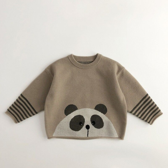 12M-6Y Unisex Retro Cartoon Pullover Knitted Sweater  Toddler Boutique Clothing  