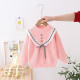 3-8Y Kids Girls Knitted Solid Color Bow Sweater  Girls Clothing Suppliers  