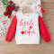 3-7Y Toddler Girls Valentine'S Day Love Letter Printed Patchwork Pullover Sweatshirt  Girls Clothes  