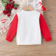 3-7Y Toddler Girls Valentine'S Day Love Letter Printed Patchwork Pullover Sweatshirt  Girls Clothes  