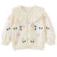 12M-6Y Toddler Girls Embroidered Floral Knitted Cardigan Sweater  Girls Clothes  