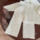 18M-7Y Toddler Girls Sets Solid Ribbed Knitted Turtleneck Sweater Pants  Girls Clothes  