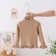 18M-6Y Toddler Girls Medium Collar Ribbed Solid Color Bottoming Sweater  Girls Clothes  