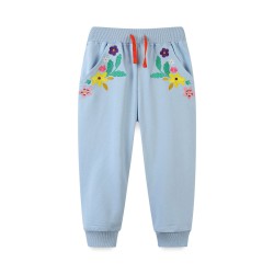 18M-7Y Toddler Girls Embroidered Floral Trousers  Girls Clothes  