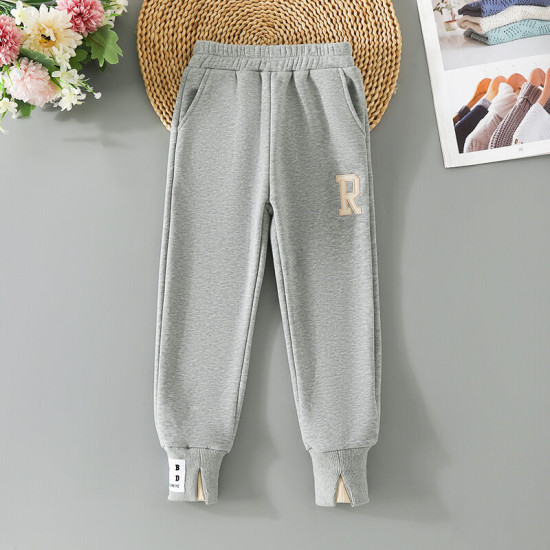 3-10Y Kids Fleece Casual Sweatpants Letter R  Kids Boutique Clothing  