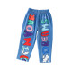 18M-9Y Kids Girls Graffiti Letter Print Imitation Denim Trousers  Kids Boutique Clothing  