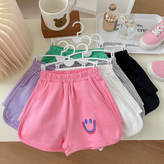 18M-7Y Toddler Girls Smiley Track Shorts  Girls Fashion Clothes  