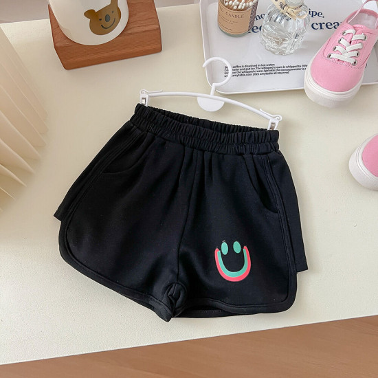 18M-7Y Toddler Girls Smiley Track Shorts  Girls Fashion Clothes  