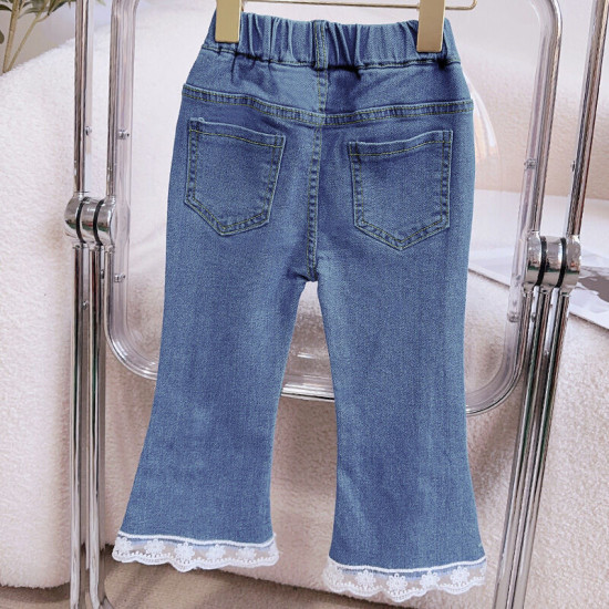 18M-7Y Toddler Girls Mesh Lace Casual Jeans  Girls Fashion Clothes  