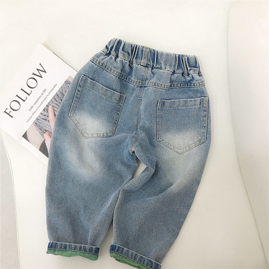 18M-7Y Toddler Girl & Boy Color-Blocked Ripped Denim Drawstring Pants  Children'S Clothing  