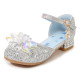 Kids Girls Crystal High Heels Performance Matching Evening Dress Princess Shoes  