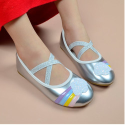 Clouds Rainbow Silver Round Toe Princess Shoes For Girls Trendy  Shoes  