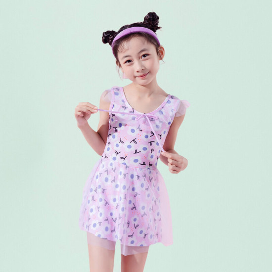 6-10Y Daisy Flower Print Sleeveless Mesh Dress Swimwear Swimsuit  Kids Boutique Clothing  