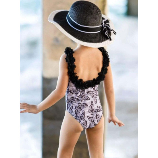 9M-5Y Toddler Girls Butterfly Lace Bikini One-Piece Swimsuit  Girls Clothing Suppliers  