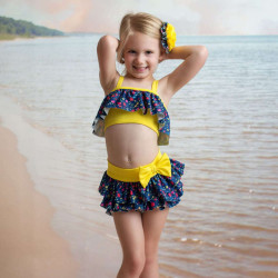 9M-5Y Toddler Girls Floral Ruffled Two-Piece Bikini Swimwear  Girls Clothes  