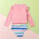 2-6Y Toddler Girl Swimwear & Beachwear Sets Strawberry Print Long Sleeve Crewneck Top And Striped Briefs Girl  Boutique Clothing  