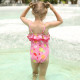 3-4Y Toddler Girl Cartoon Print Ruffled Suspender One-Piece Swimsuit Girl  Boutique Clothing  