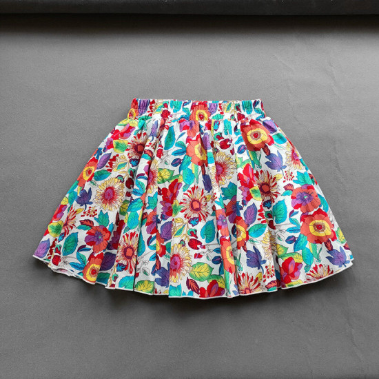 3-15Y Kid Girls Flower Print Elastic Waist Pleated Skirt  Kids Boutique Clothing  