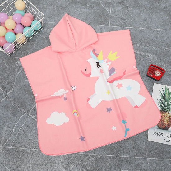 18M-5Y Toddler Girls Unicorn Pink Hooded Beach Towel Cape  