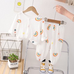 9M-5Y Toddler Boys And Girls Loungewear Sets Cartoon Rainbow Tops Pants  Toddler Clothing  