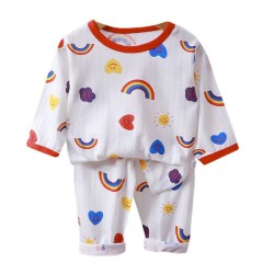 12M-9Y Kids Girls & Boy Intimates & Pajamas Sets Cartoon Print Long Sleeve Top And Pants Kids Clothes  Suppliers  