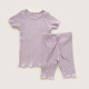 9M-7Y Toddler Girl & Boy Intimates & Pajamas Sets Solid Color Ribbed Short Sleeve Top And Shorts  Children'S Clothing  