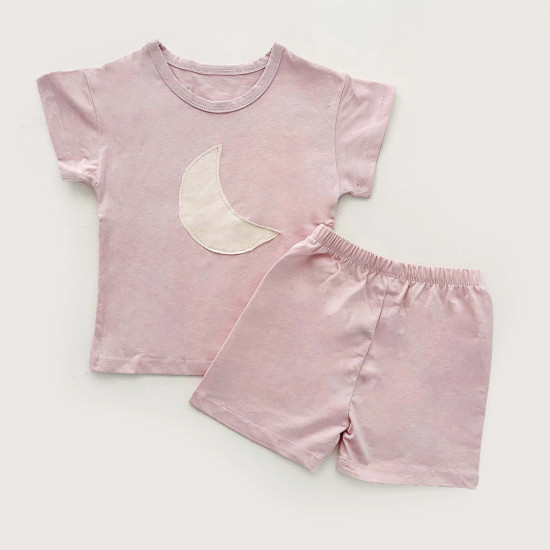 9M-4Y Toddler Girl & Boy Intimates & Pajamas Sets Short-Sleeved Moon Embroidery Top And Shorts  Children'S Clothing  