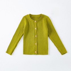 18M-9Y Kids Girls Solid Color Striped Knitted Cardigan Sweater  Girls Clothing Suppliers  