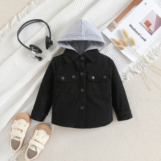 12M-5Y  Toddler Long Sleeve Hooded Corduroy Jackets  Toddler Boutique Clothing  