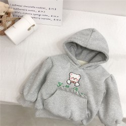 18M-6Y Cotton Long Sleeve Fleece Cute Beart Print Hoodie  Kids Boutique Clothing  