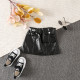 2-7Y Toddler Girls PU Leather Casual Leather Skirts  Girls Fashion Clothes  