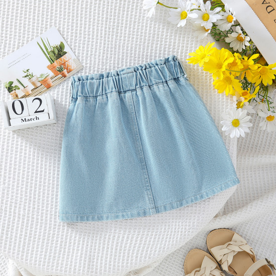 3-7Y Toddler Girls Embroidery Daisy Denim Skirts  Girls Fashion Clothes  