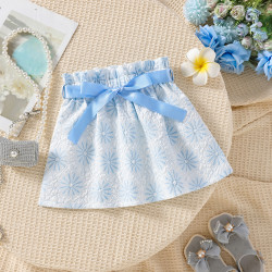 3-7Y Toddler Girls Floral Skirts With Belt  Girls Fashion Clothes  