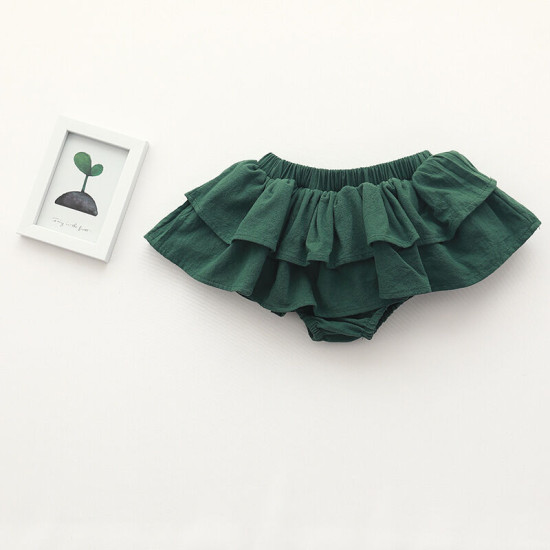 18M-5Y Lotus Solid Color Double Pleated Skirt  Kids Boutique Clothing  