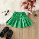 18M-6Y Toddler Girls Solid Color PU Leather Pleated Skirts  Girls Clothes  