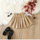 18M-6Y Toddler Girls Solid Color PU Leather Pleated Skirts  Girls Clothes  