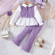 2-6Y Toddler Girls Fake Two Piece Shirt Knitted Pants Sets  Girls Clothes  