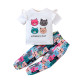 18M-6Y Toddler Girls Sets Cartoon Print T-Shirt Pants  Girls Clothes  