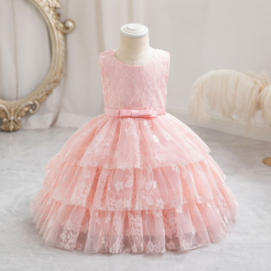 12M-4Y Toddler Girls Birthday Sleeveless Lace Princess Dresses  Girls Clothes  