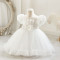 9M-4Y Toddler Girls Puff Sleeve Bow Mesh Princess Dresses  Girls Clothes  