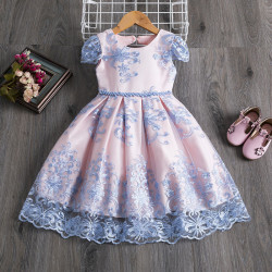 9M-8Y Party Kids Girls Bow Lace Princess Dresses  Clothing Kidswear  