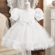 9M-5Y Toddler Girls Puff Sleeve Bow Mesh Princess Dress  Girls Clothes  