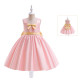 3-7Y Toddler Girls Square Collar Bow Party Princess Dresses  Girls Fashion Clothes  