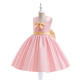 3-7Y Toddler Girls Square Collar Bow Party Princess Dresses  Girls Fashion Clothes  