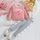 18M-6Y Toddler Girls Valentine's Day Love Sweatshirt Pants Two-Piece Set  Girls Fashion Clothes  